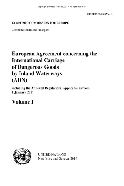 European Agreement Concerning the International Carriage of Dangerous Goods by Inland Waterways (ADN)