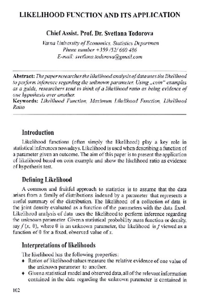 Likelihood Function and its Application