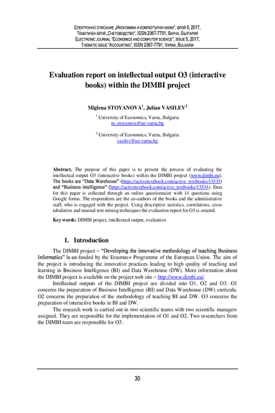 Evaluation Report on Intellectual Output O3 (Interactive Books) within the DIMBI Project