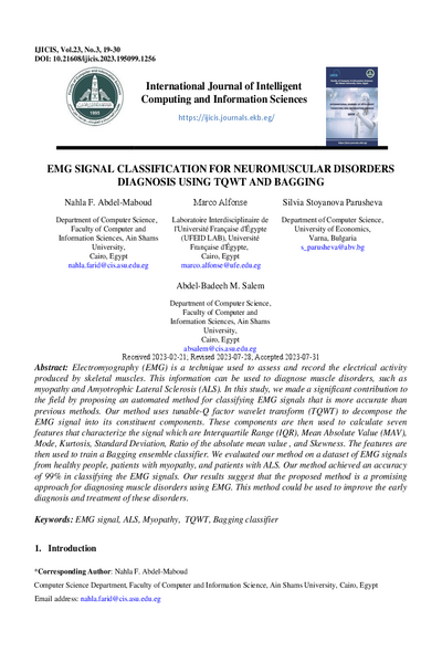 EMG Signal Classification for Neuromuscular Disorders Diagnosis Using TQWT and Bagging