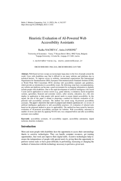 Heuristic Evaluation of AI-Powered Web Accessibility Assistants