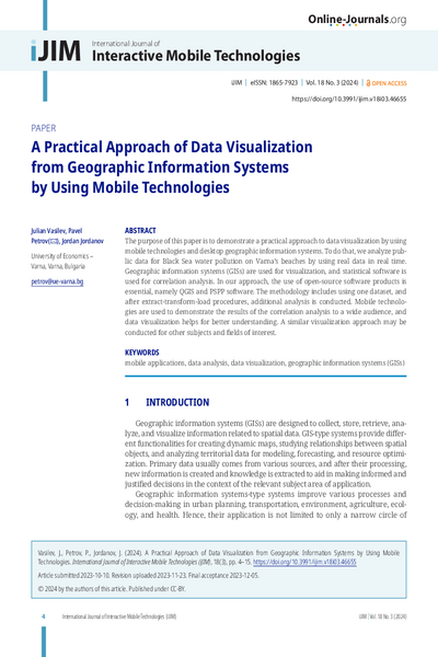 A Practical Approach of Data Visualization from Geographic Information Systems by Using Mobile Technologies