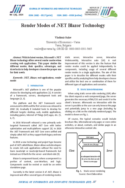 Render Modes of .NET Blazor Technology [Рендеринг режими на технологията .NET Blazor]