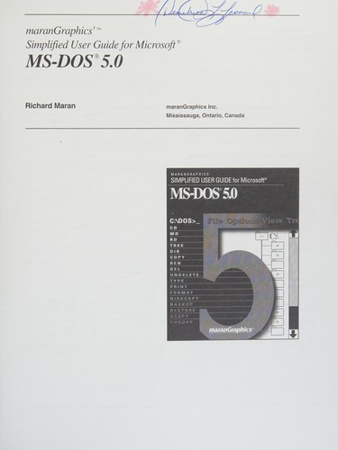 MaranGraphics Simplified User Guide for Microsoft MS-DOS 5.0