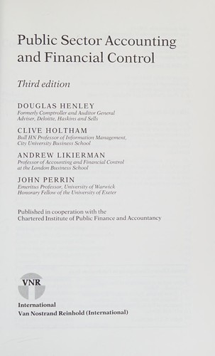 Public Sector Accounting and Financial Control
