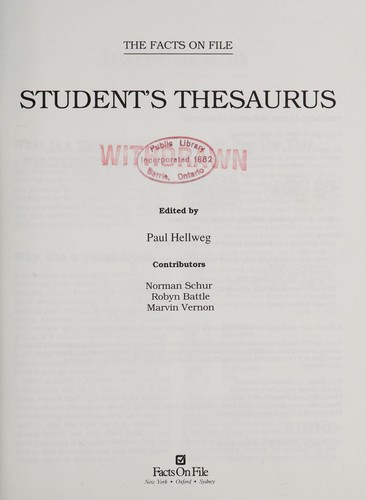 The Facts on File Student's Thesaurus