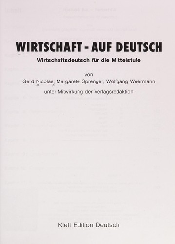 Wirtschaft- auf Deutsch