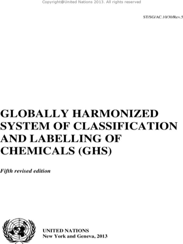 Globally Harmonized System of Classification and Labelling of Chemicals