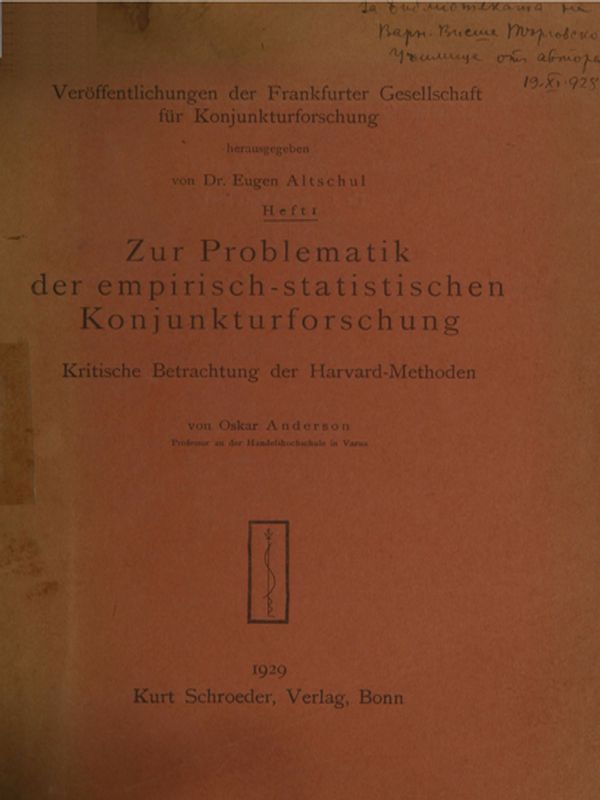 Zur Problematik der empirisch-statistischen Konjunkturforschung