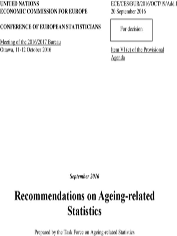 Recommendations on Ageing-related Statistics
