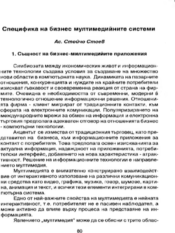 Специфика на бизнес-мултимедийните системи