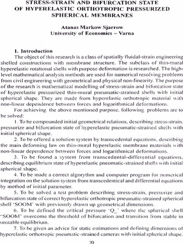 Stress-strain and Bifurcation State of Hyperelastic Orthotropic Pressurized Spherical Membranes