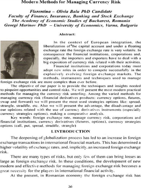 Modern Methods for Managing Currency Risk