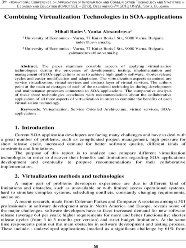 Combining Virtualization Technologies in SOA-Application