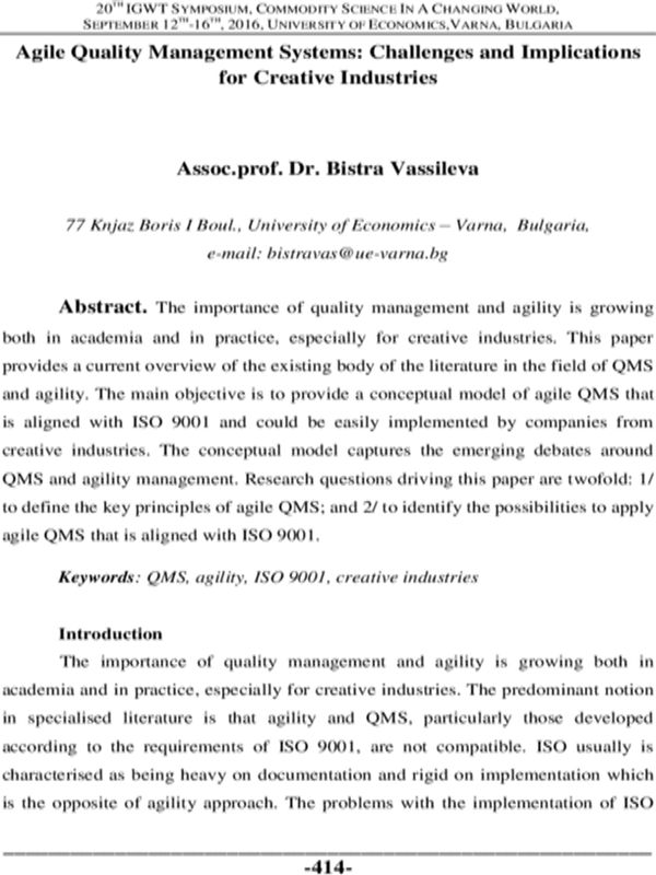 Agile Quality Management Systems: Challenges and Implications