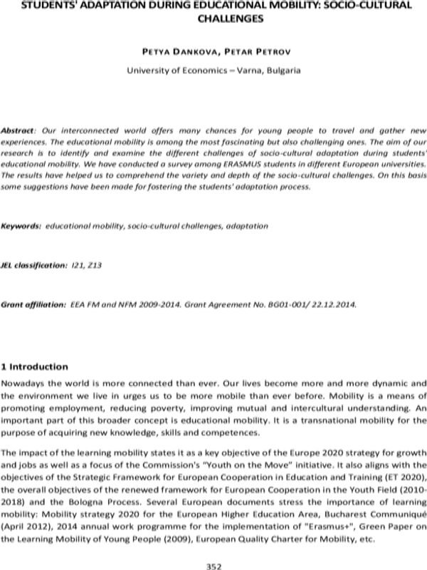 Students' Adaptation during Educational Mobility: Socio-Cultural Challenges