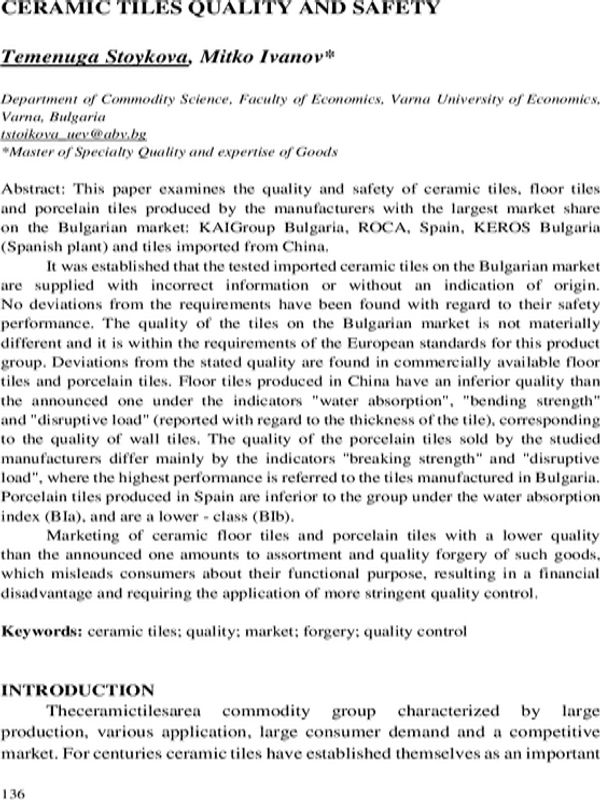 Ceramic Tiles Quality and Safety