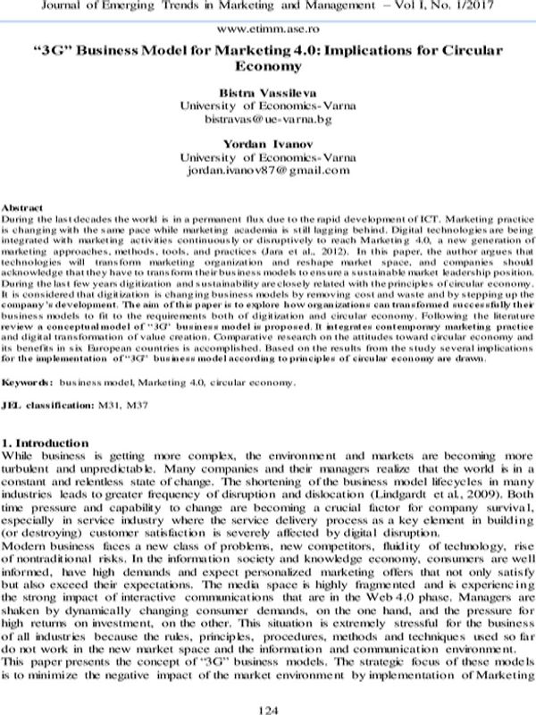 “3G” Business Model for Marketing 4.0: Implications for Circular Economy