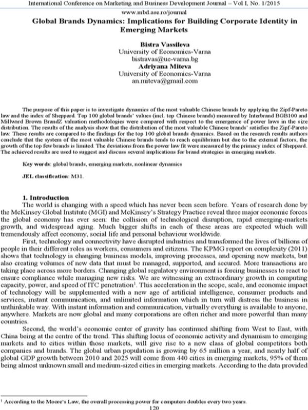 Global Brands Dynamics: Implications for Building Corporate Identity in Emerging Markets