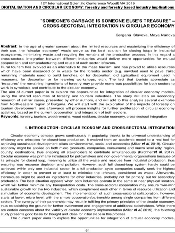 "Someone's Garbage is Someone Else's Treasure" - Cross-Sectoral Integration in Circular Economy