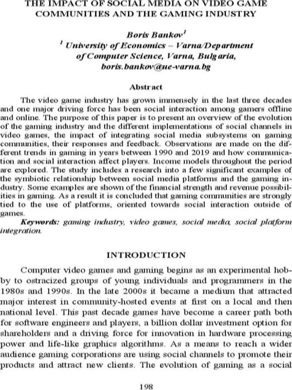 The Impact of Social Media on Video Game Communities and the Gaming Industry