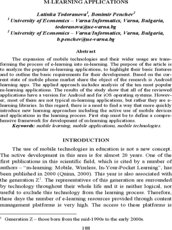 M-learning Applications