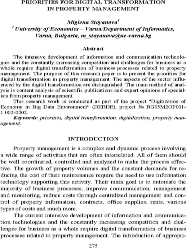 Priorities for Digital Transformation in Property Management