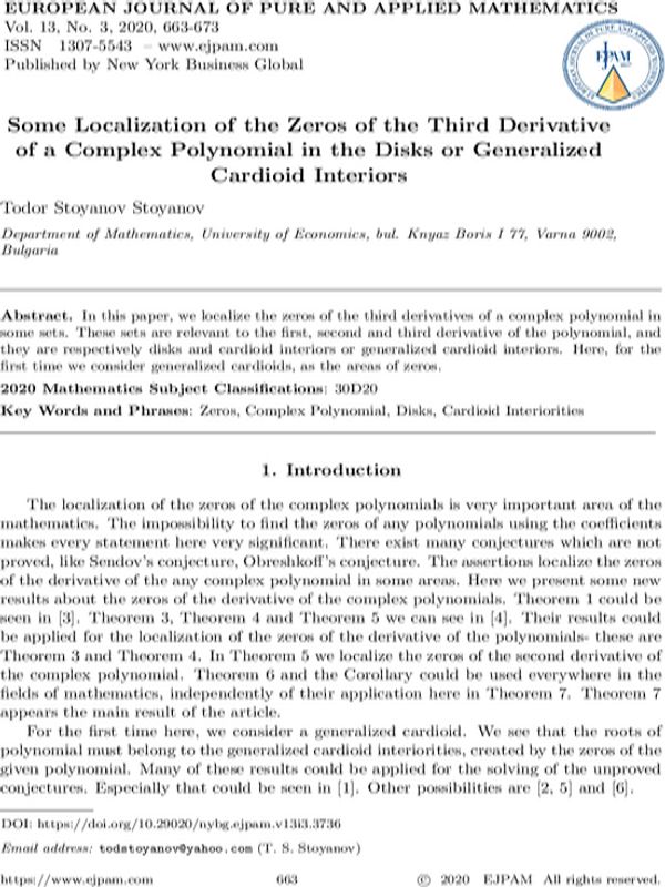 Some Localization of the Zeros of the Third Derivative of a Complex Polynomial in the Disks or Generalized Cardioid Interiors