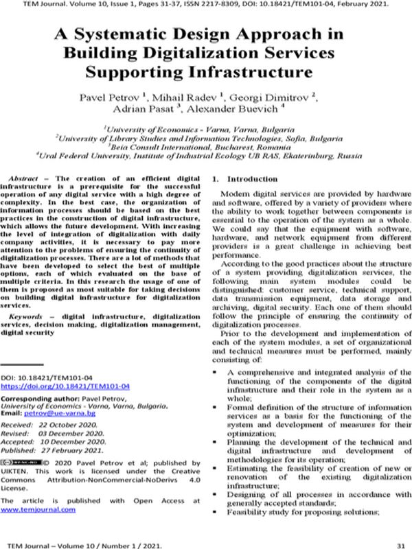 A Systematic Design Approach in Building Digitalization Services Supporting Infrastructure