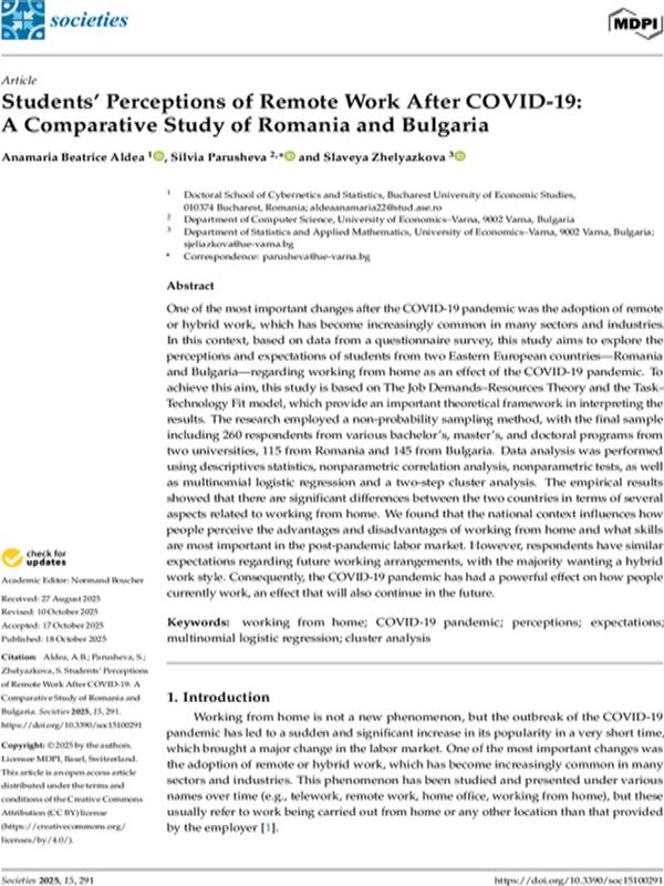 Students’ Perceptions of Remote Work After COVID-19: A Comparative Study of Romania and Bulgaria