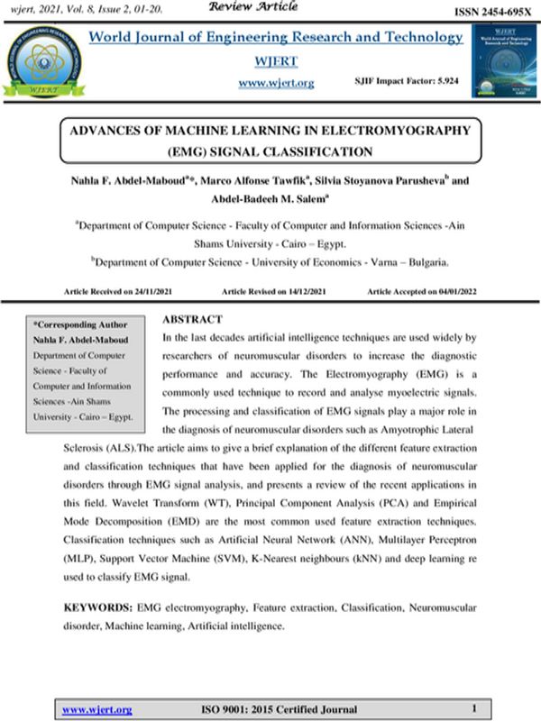 Advances of Machine Learning in Electromyography (EMG) Signal Classification