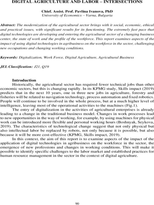 Digital Agriculture and Labor - Intersections
