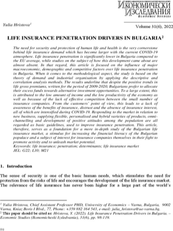 Life Insurance Penetration Drivers in Bulgaria