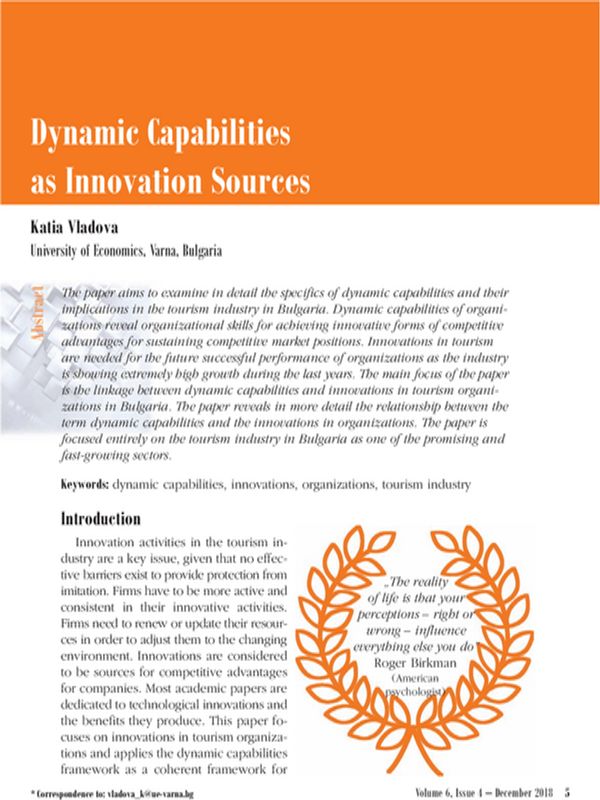 Dynamic Capabilities as Innovation Sources