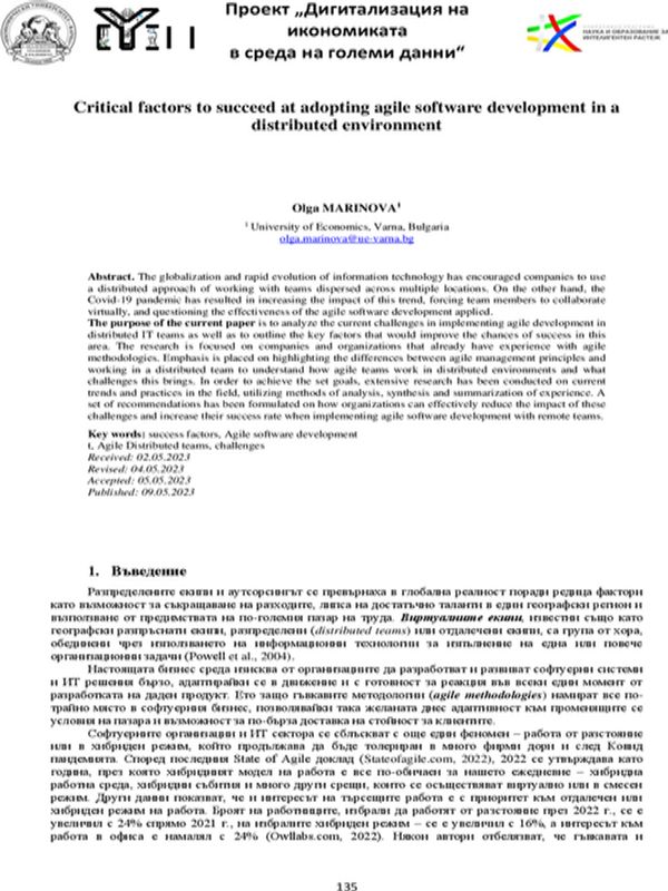Critical Factors to Succeed at Adopting Agile Software Development in a Distributed Environment