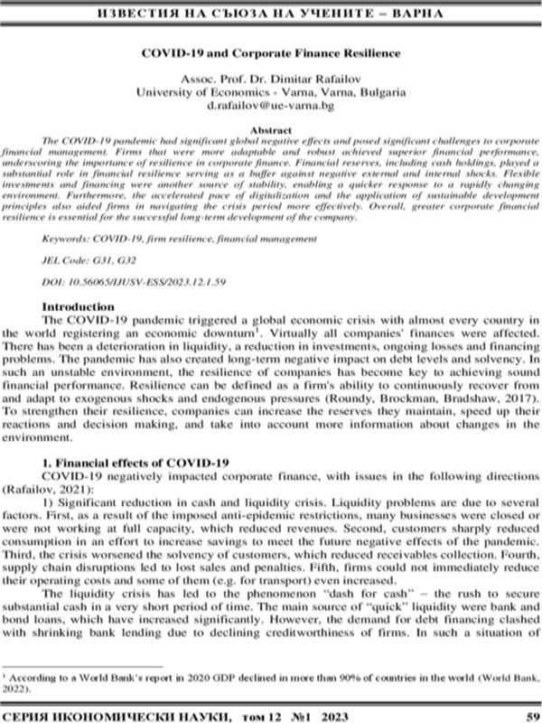 COVID-19 and Corporate Finance Resilience