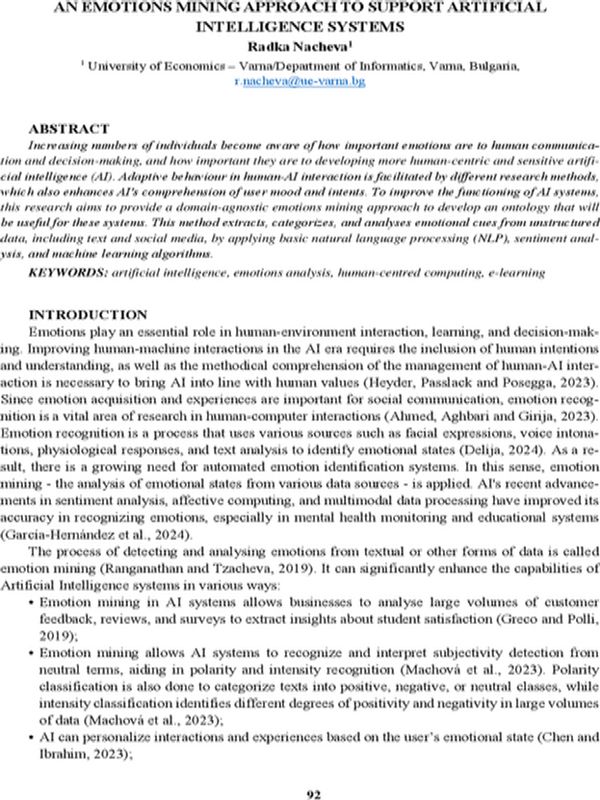 An Emotions Mining Approach to Support Artificial Intelligence Systems