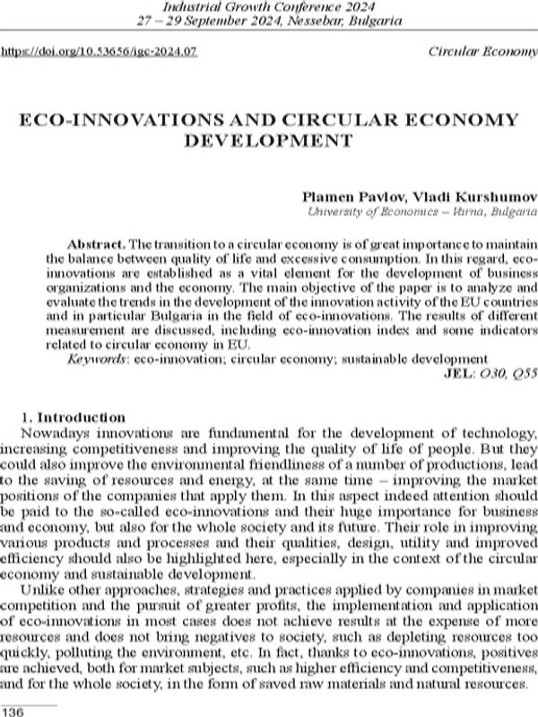 Eco-innovation and Circular Economy Development