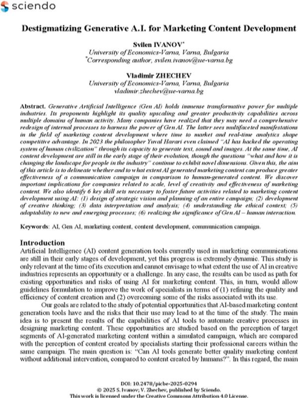 Destigmatizing Generative A.I. for Marketing Content Development