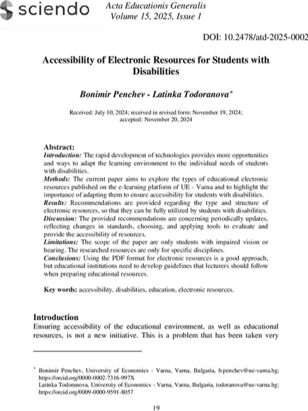 Accessibility of Electronic Resources for Students with Disabilities