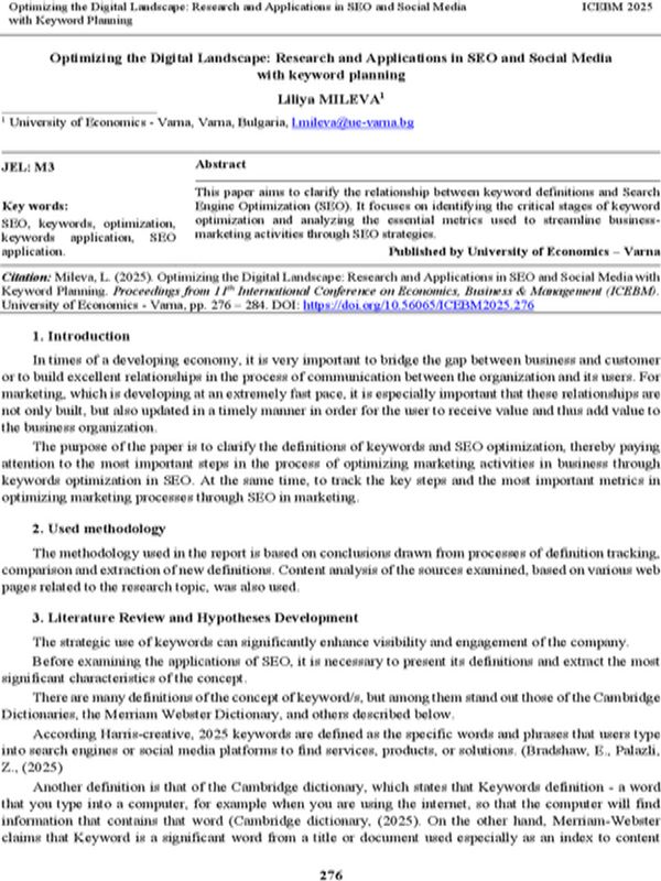 Optimizing the Digital Landscape: Research and Applications in SEO and Social Media with Keyword Planning