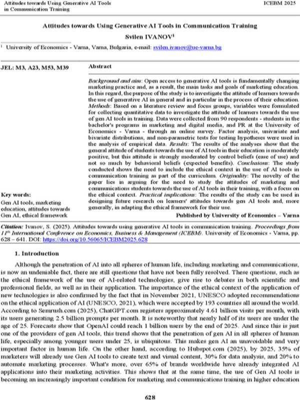 Attitudes towards Using Generative AI Tools in Communication Training