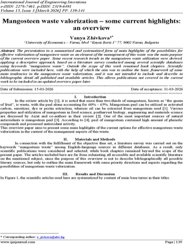 Mangosteen Waste Valorization – Some Current Highlights: an Overview