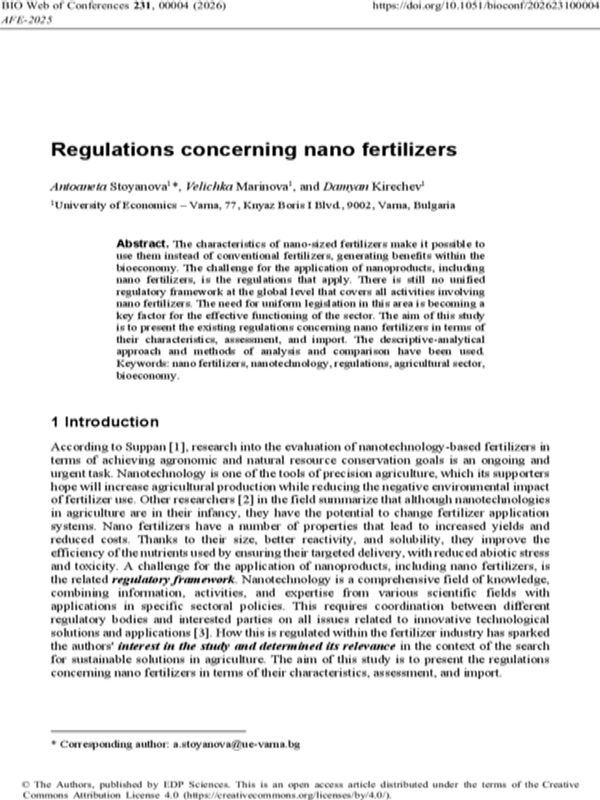 Regulations Concerning Nano Fertilizers