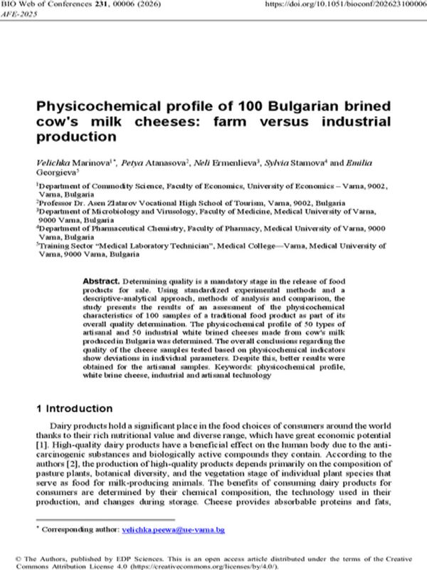 Physicochemical Profile of 100 Bulgarian Brined Cow's Milk Cheeses: Farm versus Industrial Production