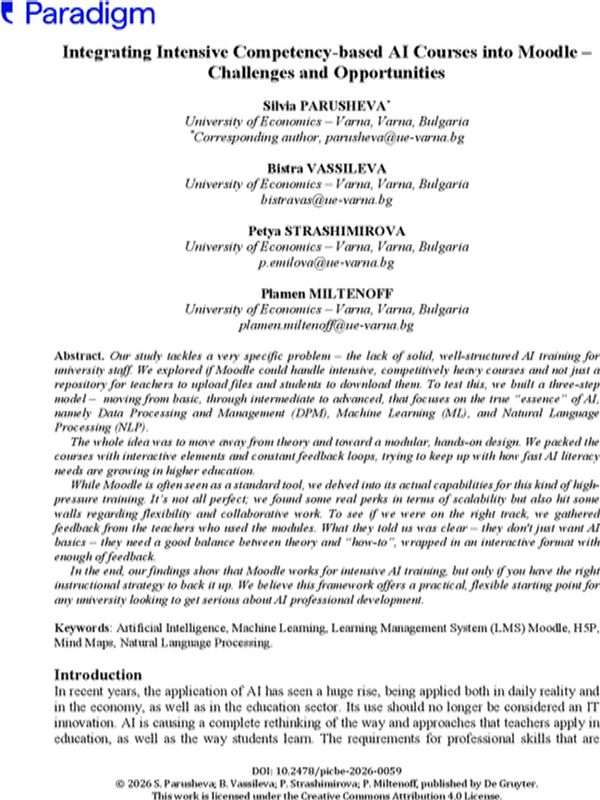 Integrating Intensive Competency-based AI Courses into Moodle – Challenges and Opportunities
