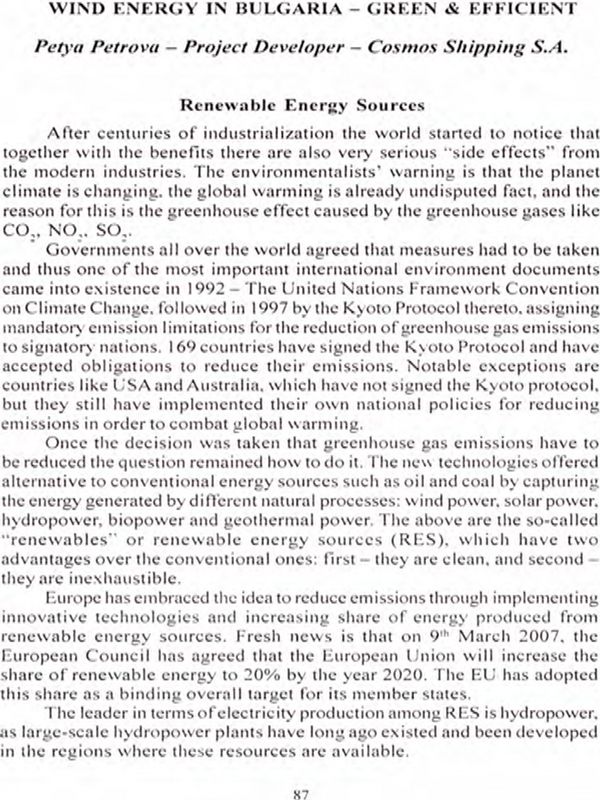 Wind Energy in Bulgaria - Green & Efficient