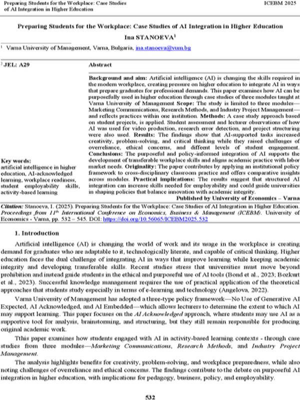 Preparing Students for the Workplace: Case Studies of AI Integration in Higher Education