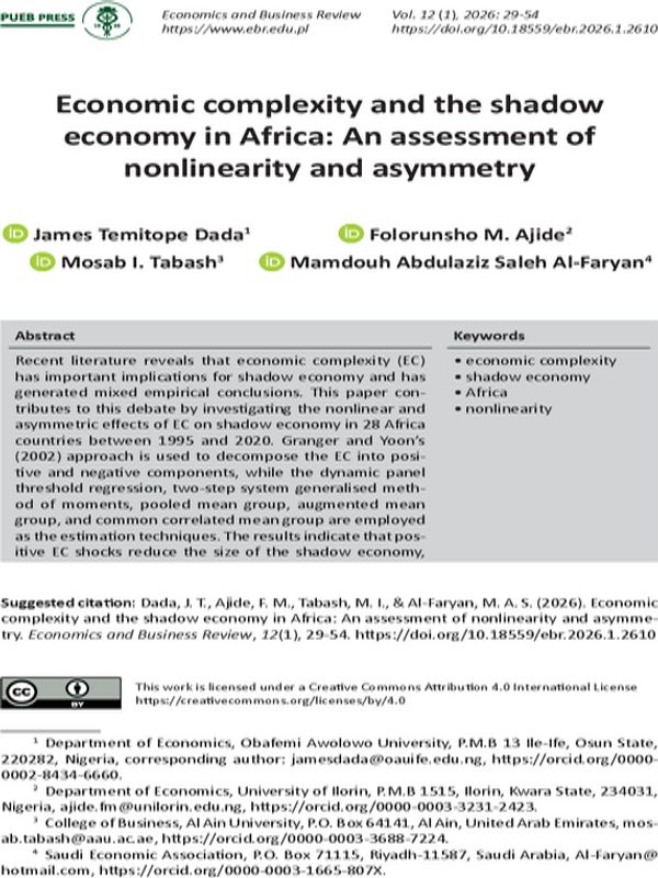 Economic complexity and the shadow economy in Africa
